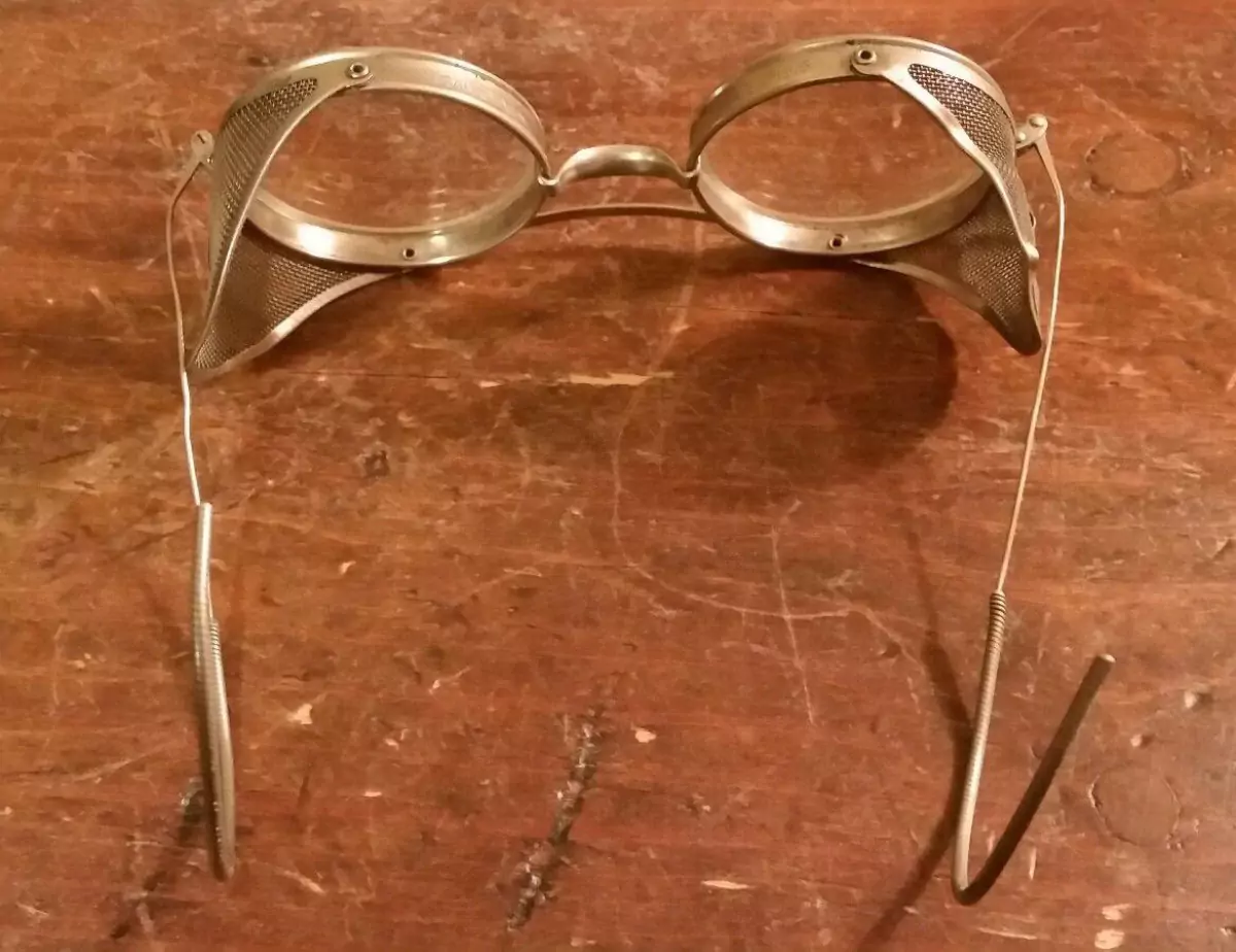 vintage antique saniglas safety glasses